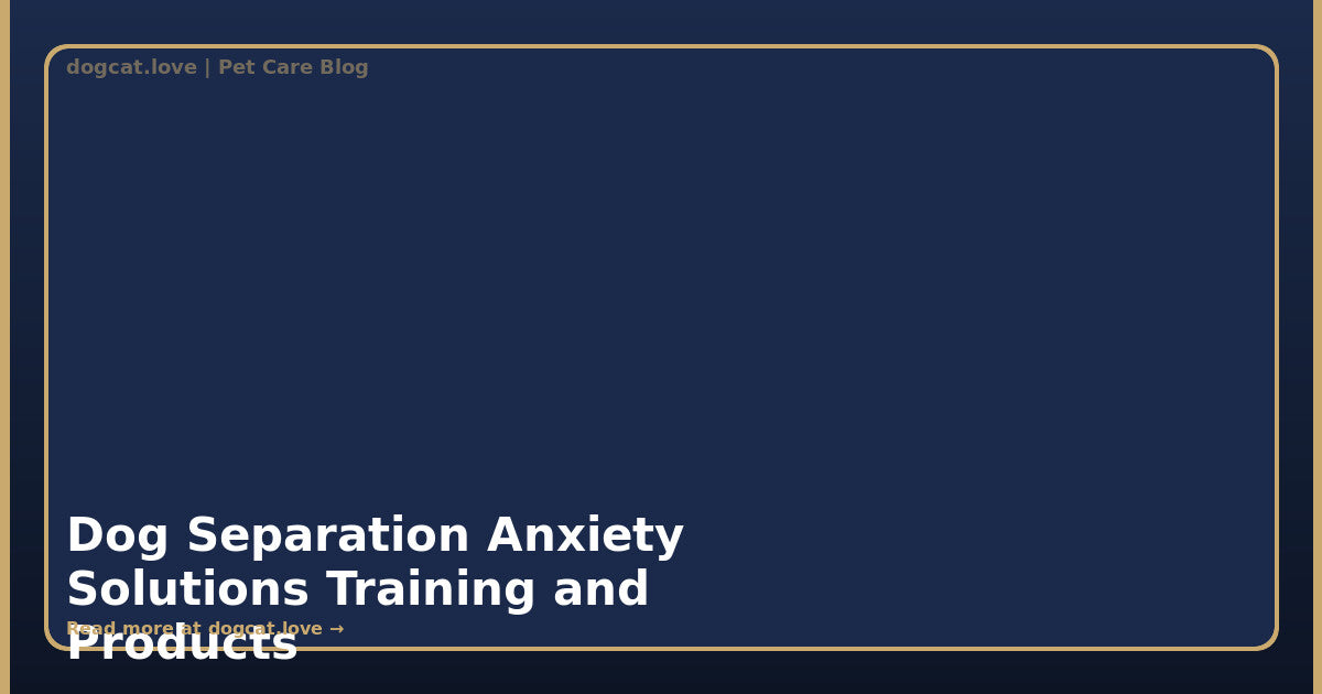 Dog Separation Anxiety: Solutions, Training, and Products That Work