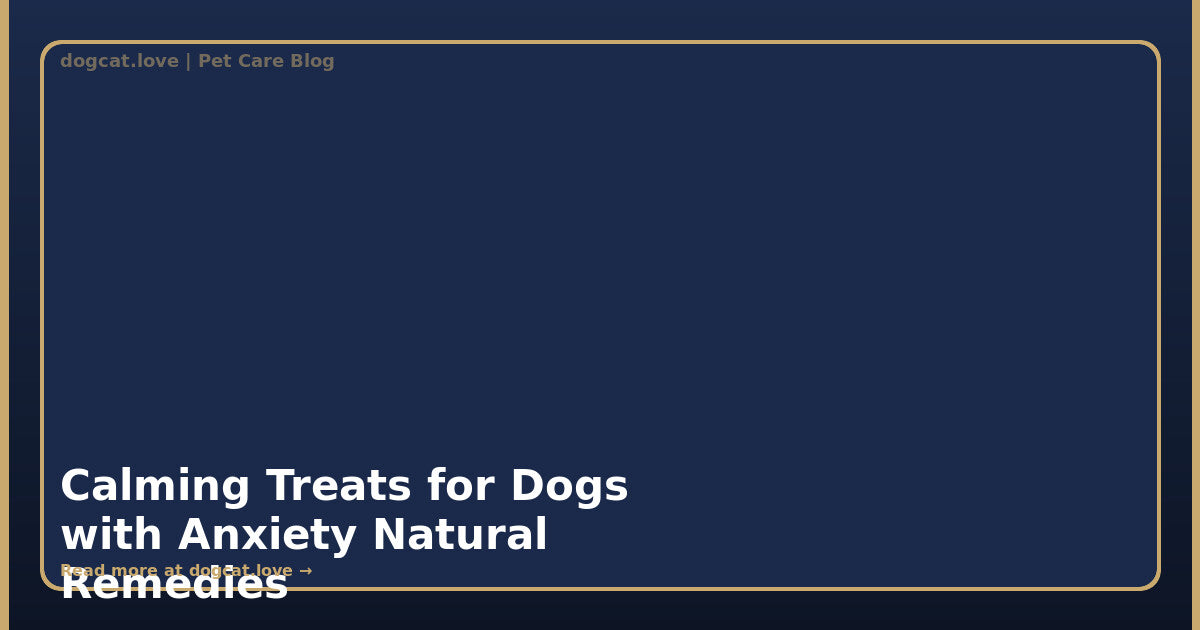 Calming Treats for Dogs with Anxiety: Natural Remedies That Work