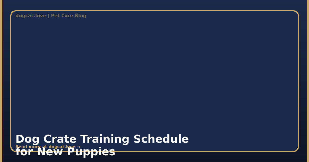 Dog Crate Training Schedule for New Puppies: The Complete Guide