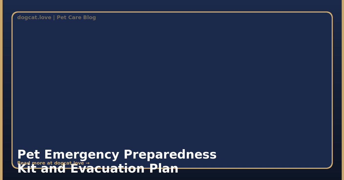 Pet Emergency Preparedness Kit and Evacuation Plan: Complete Guide
