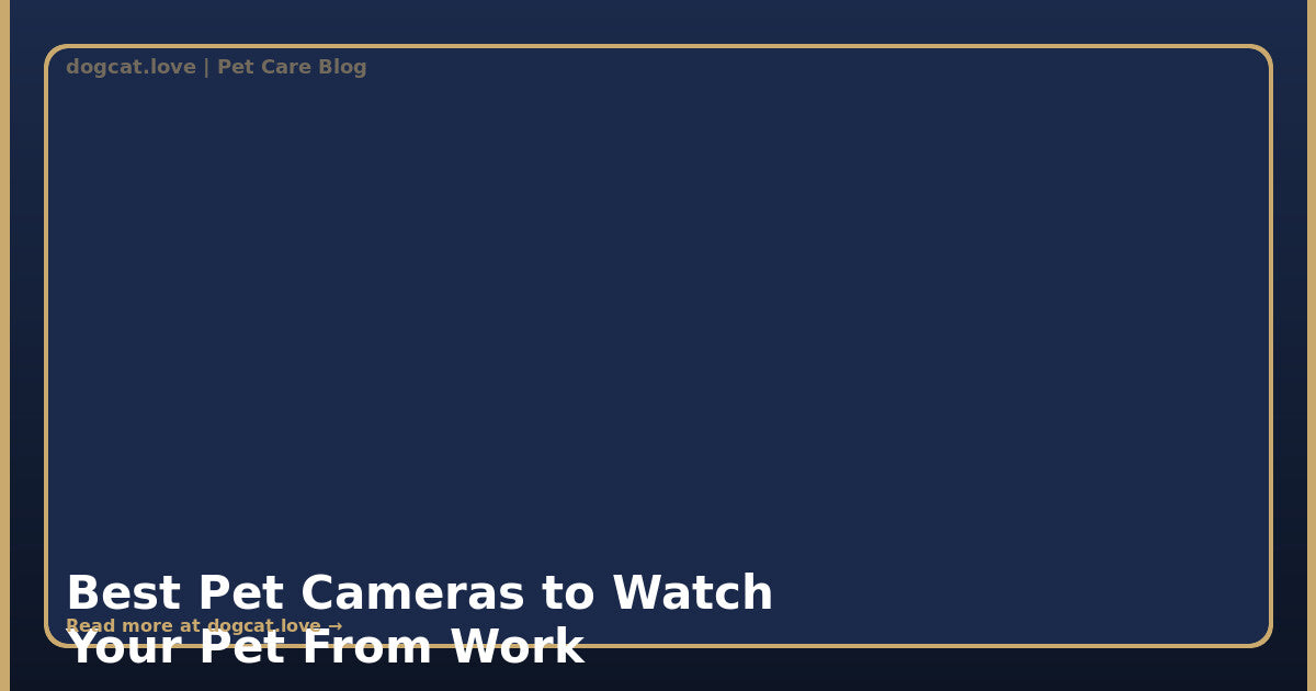 Best Pet Cameras to Watch Your Pet From Work: Complete 2026 Guide