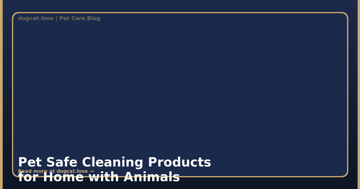 Pet Safe Cleaning Products: What to Use and What to Avoid