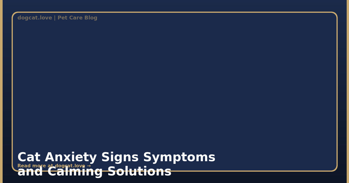 Cat Anxiety: Signs, Symptoms, and Calming Solutions