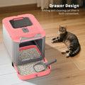 Dual-Entry Enclosed Cat Litter Box — Modern White Privacy Design