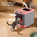 Dual-Entry Enclosed Cat Litter Box — Modern White Privacy Design