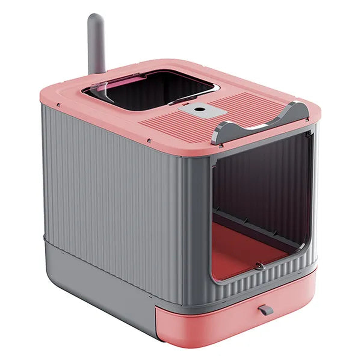 Dual-Entry Enclosed Cat Litter Box — Modern White Privacy Design