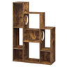 Rustic Cat Bookshelf Cabinet — 8 Storage Sections & Climbing Platforms