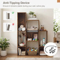 Rustic Cat Bookshelf Cabinet — 8 Storage Sections & Climbing Platforms