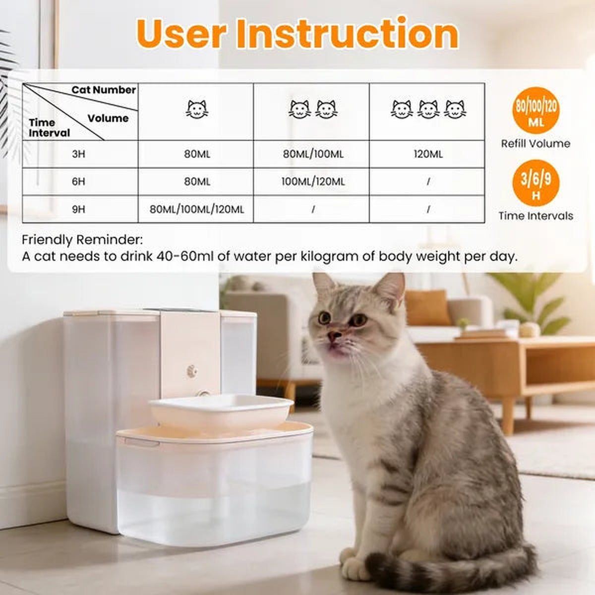 Smart Cordless Pet Water Fountain — 4.5L Dual Tank with Remote