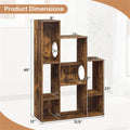 Rustic Cat Bookshelf Cabinet — 8 Storage Sections & Climbing Platforms