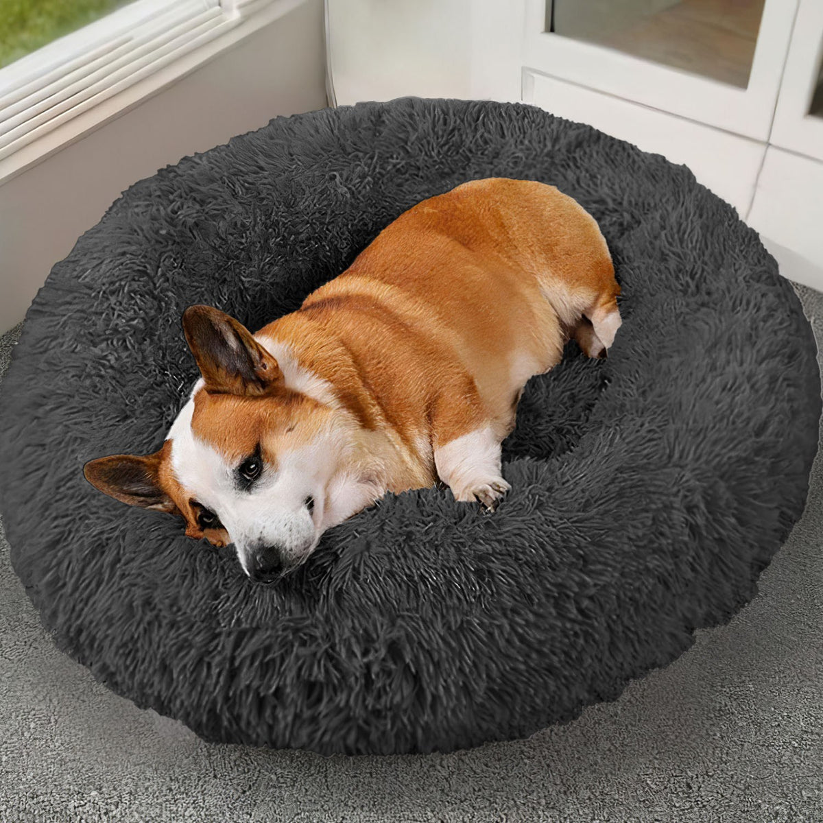 Premium Fleece Pet Bed with Supportive Rim — Ultra Soft & Warm