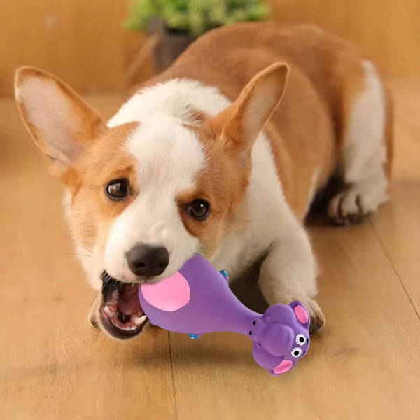 4pcs Cute Latex Dog Chew Toys with Sound, Interactive Biting...