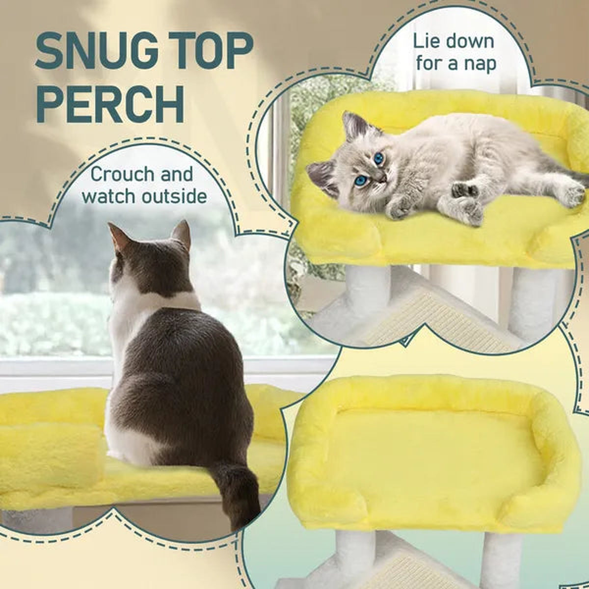 27.5″ Multi-Level Cat Tree — Compact Scratching Tower for Small Spaces