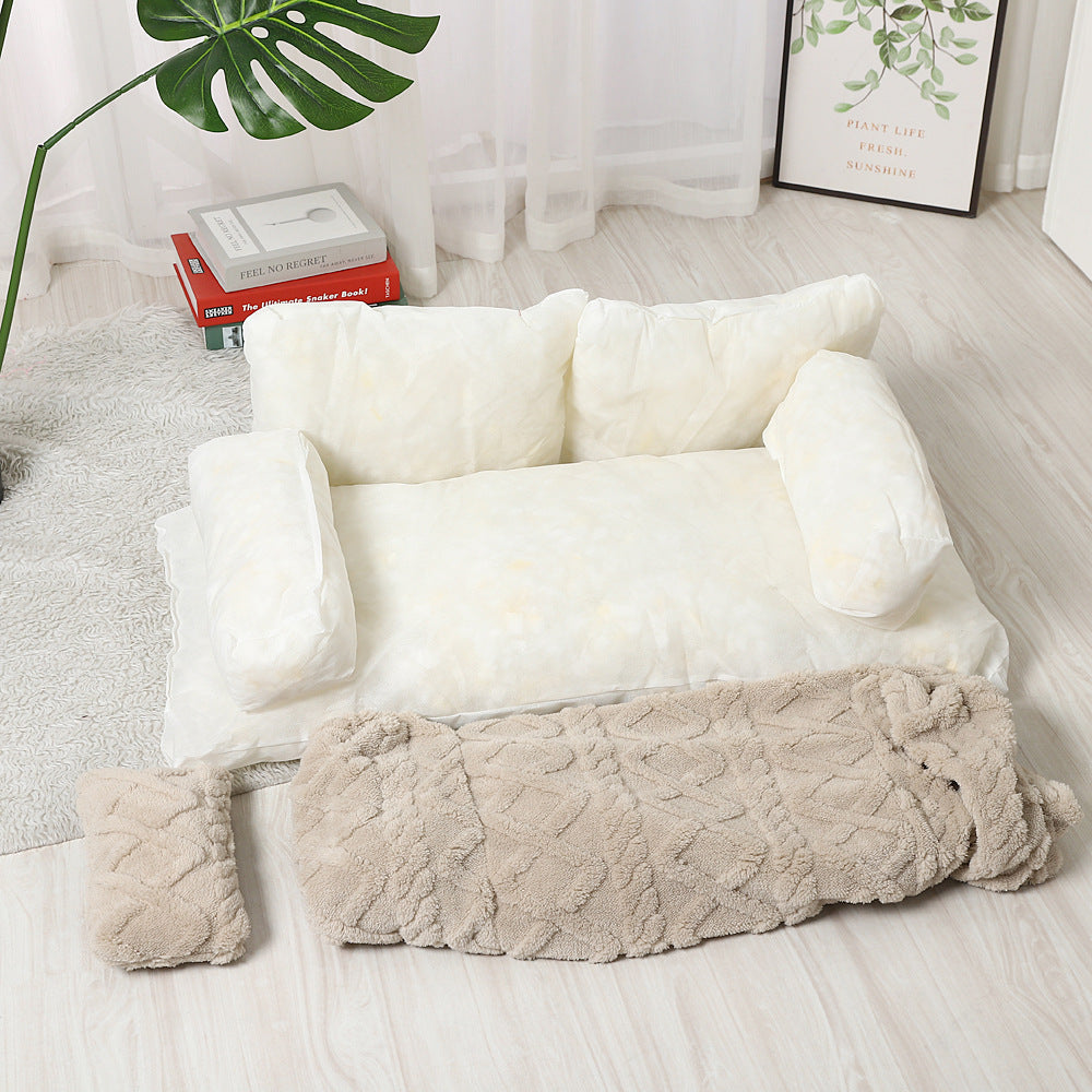Warming Pet Bed — Cozy Washable Sofa Bed for Dogs & Cats