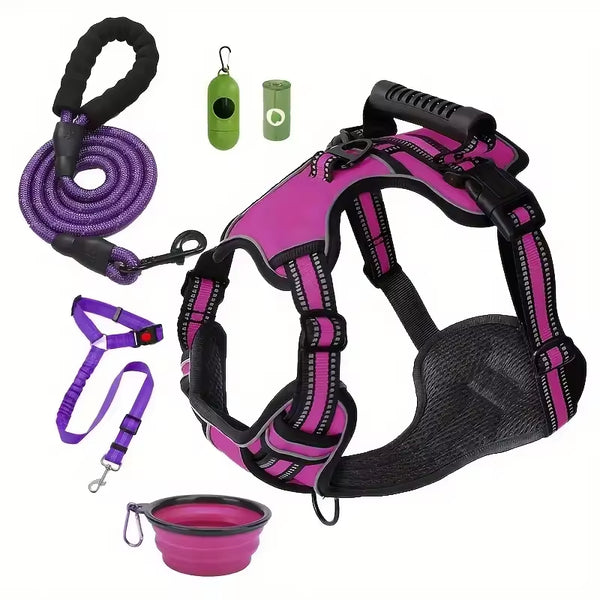 Tactical Service Dog Harness Strap Set, Car Seat Belt