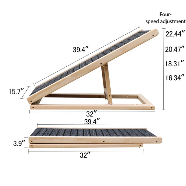 Extra Wide Dog Ramp — Non-Slip Foldable Pet Ramp for Bed & Couch