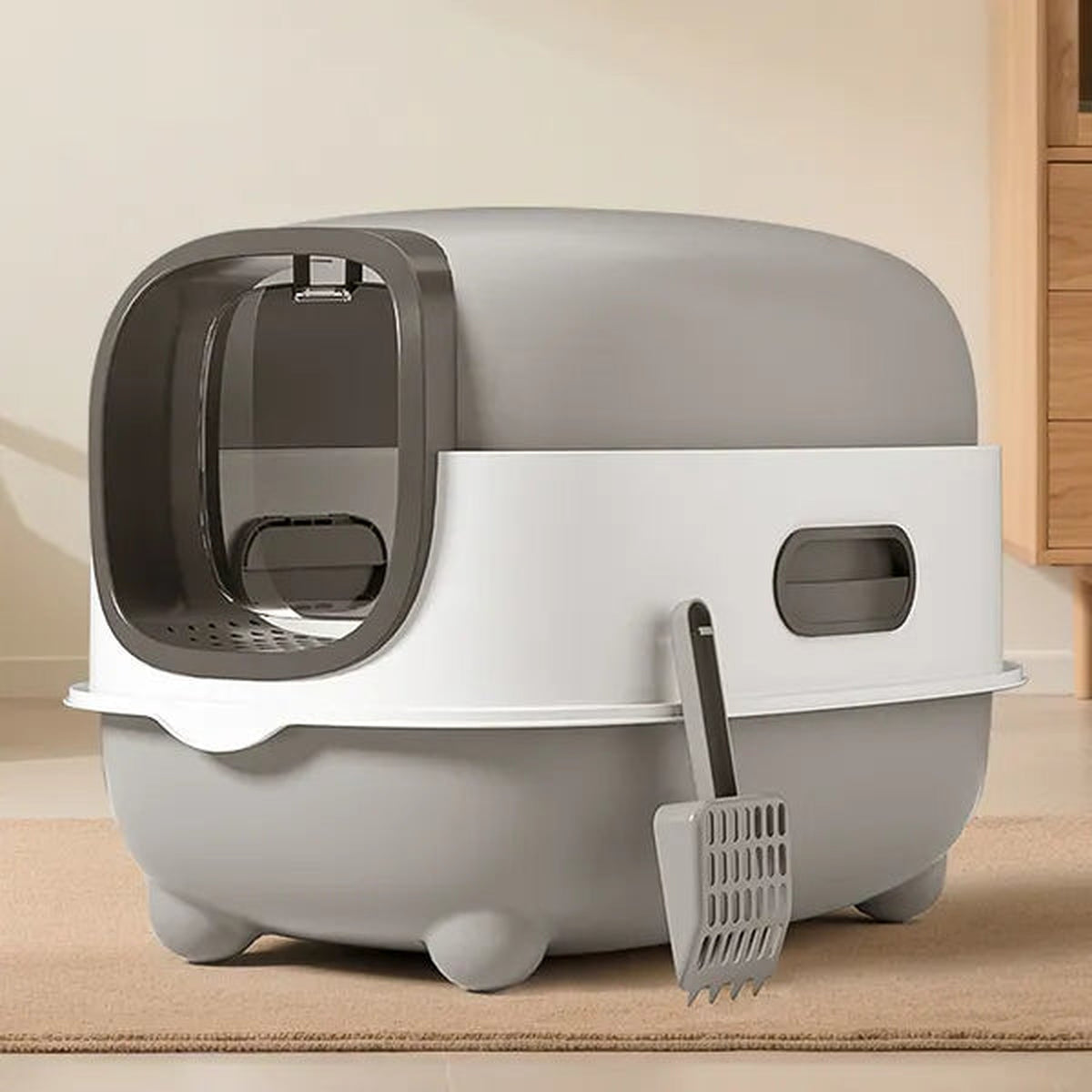 High-Capacity Odor-Lock Cat Litter Box — Enclosed for Large Cats
