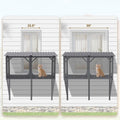 Outdoor Cat Window Enclosure — Solid Wood Catio with Bug-Proof Net