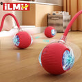 Cat Interactive Ball Toy, Automatic Rolling Ball with Tail, Rechargeable Smart Pet Interactive Toy, 