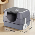 Enclosed Orange Cat Litter Box — Odor-Locking for Large Cats