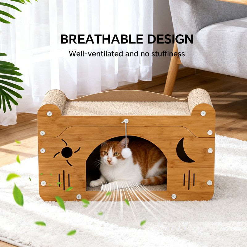 Star & Moon Cat Scratcher Couch with Teaser Ball