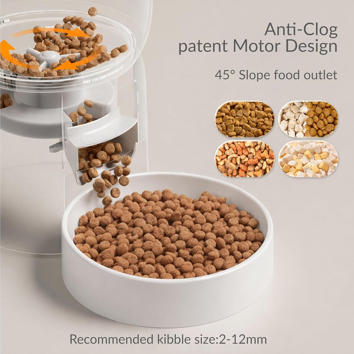 Smart Wi-Fi Automatic Cat Feeder — App-Programmable Timed Dry Food Dispenser