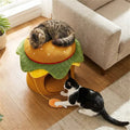 Cheeseburger Cat Hideout with Fried Chicken Plush Toy