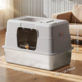 Stainless Steel Enclosed Cat Litter Box — Odor-Proof Premium Design