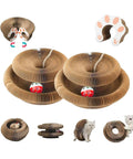 Accordion Folding Cat Scratching Post — Compact Wood-Grain Scratcher for Indoor Cats