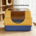 Enclosed Orange Cat Litter Box — Odor-Locking for Large Cats