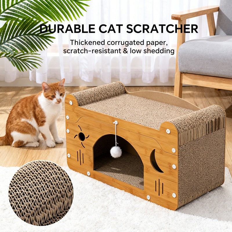 Star & Moon Cat Scratcher Couch with Teaser Ball