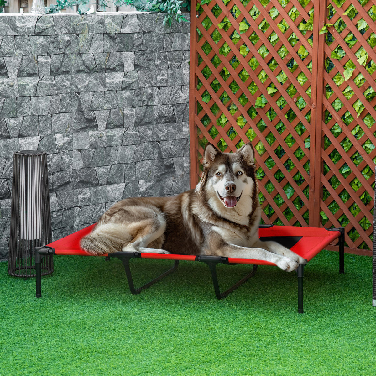 Elevated Dog Cot Bed — Breathable Mesh Raised Outdoor Sleeping Pad